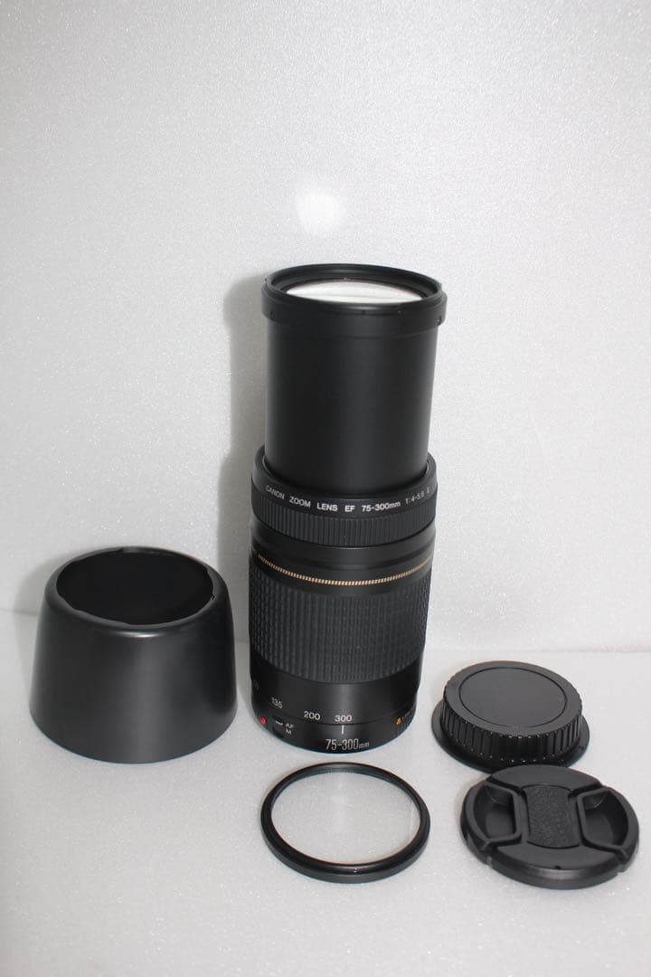 人気の望遠レンズ☆フード付き☆キヤノン Canon EF75-300㎜