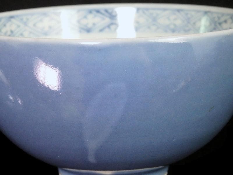 古伊万里　薄瑠璃　蓋茶碗　江戸期　E380AS-CHs