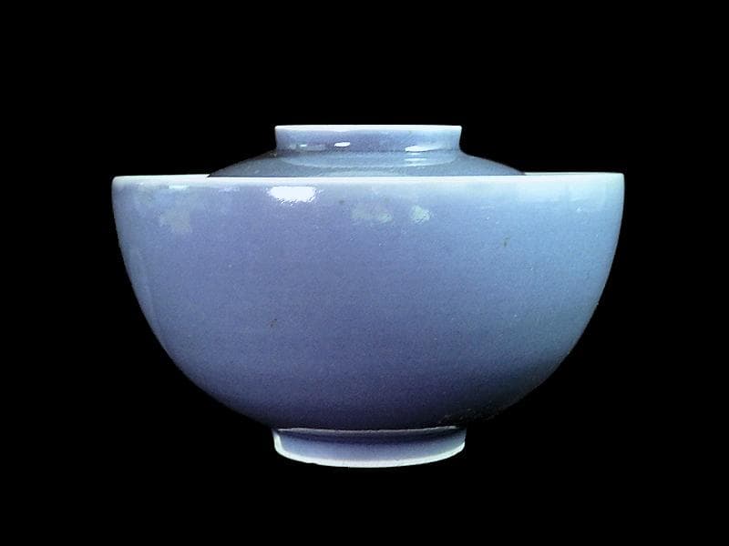 古伊万里　薄瑠璃　蓋茶碗　江戸期　E380AS-CHs