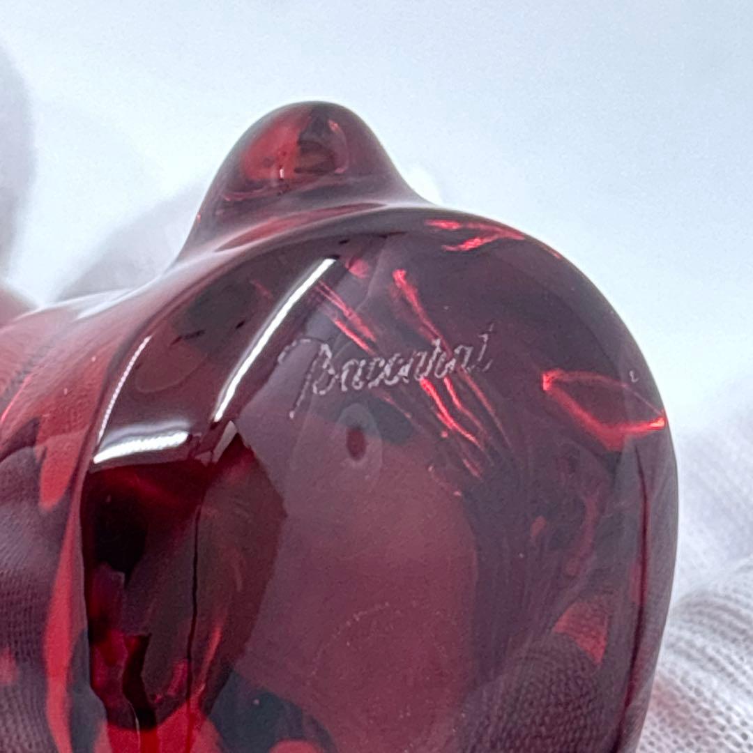 美品 Baccarat バカラ クリスタル フィギュリン うさぎ レッド 兎 卯