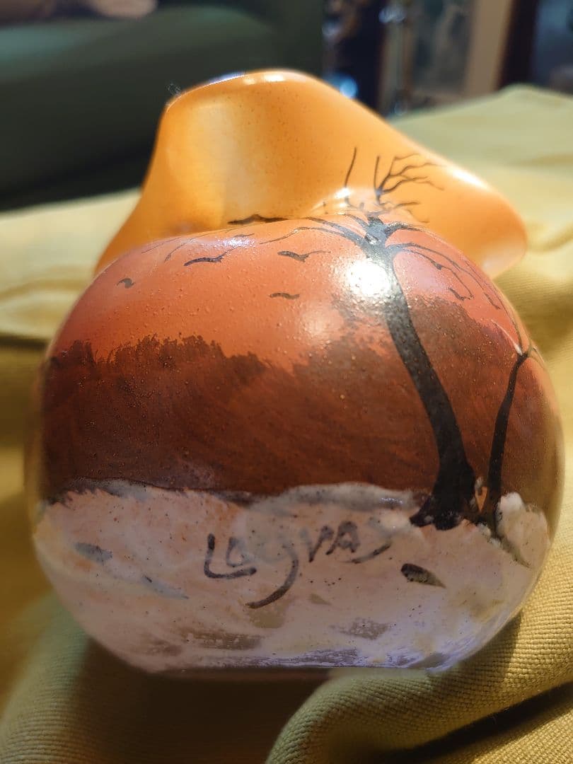 フランスLegras 「ルグラ 」エナメル 冬景色アンティーク美術ガラス工芸