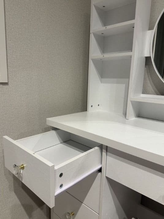 2 点セット ドレッサー & クッションスツール 組立式