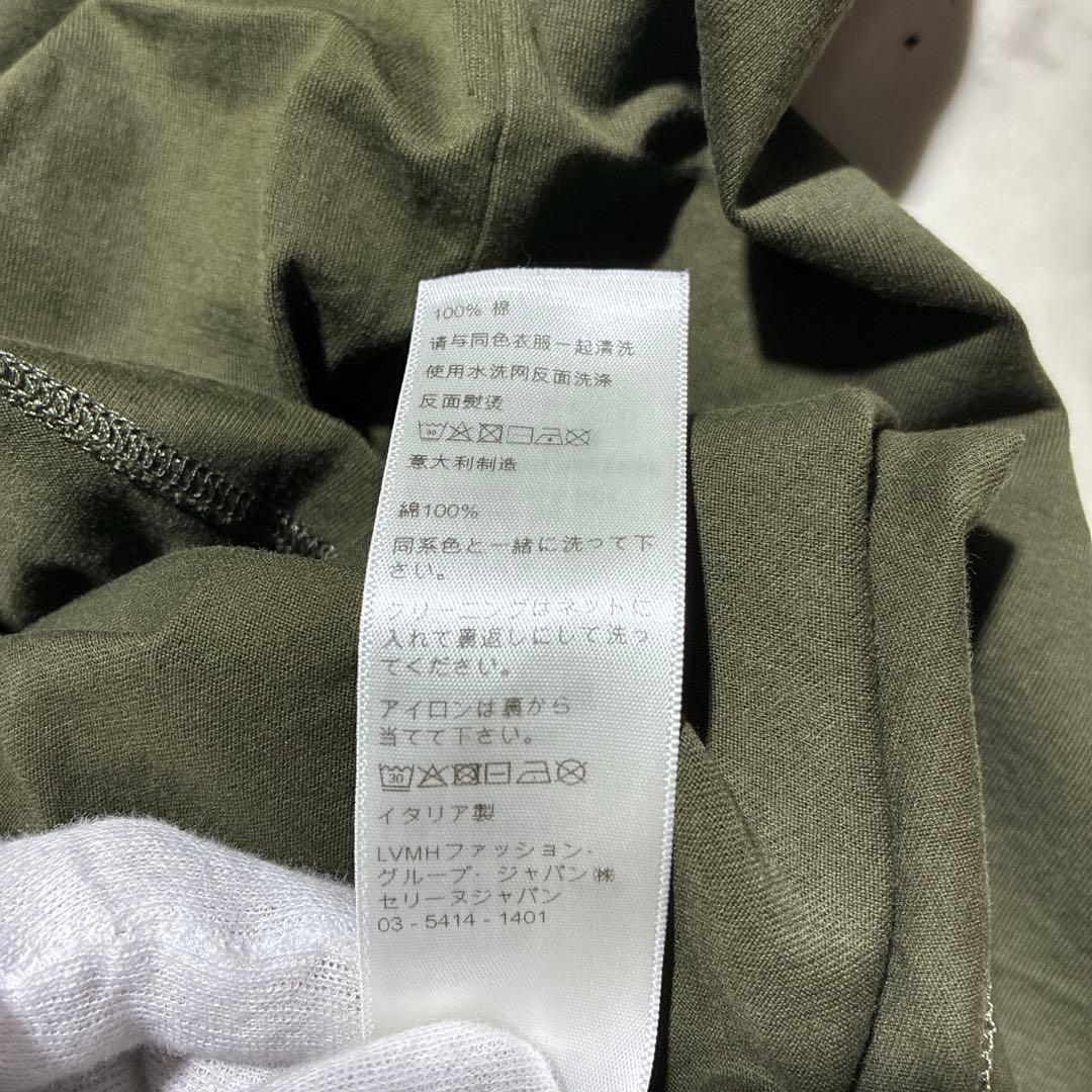 未使用級/XL相当 CELINE セリーヌ　Tシャツ　半袖　デカロゴ　カーキ