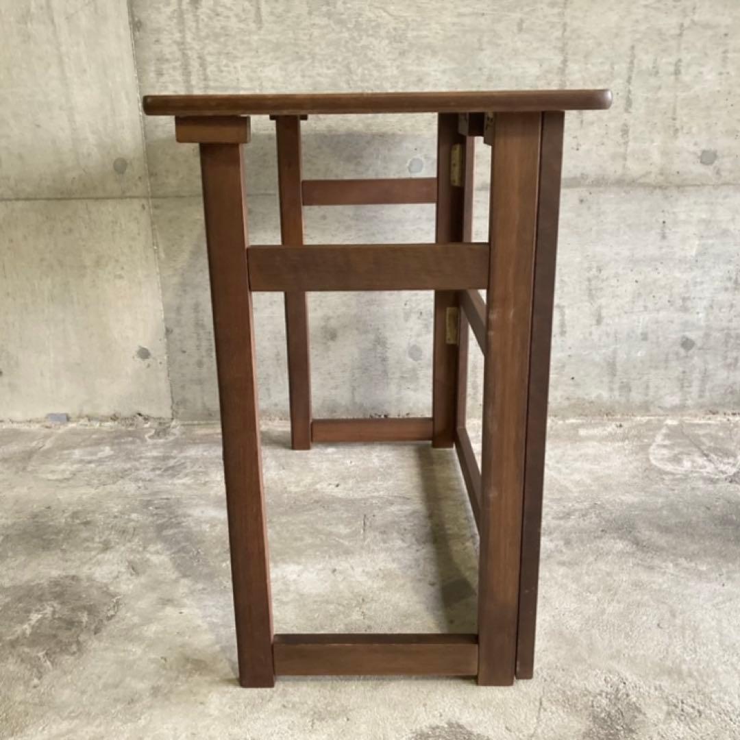 レトロな味のある机 テーブル デスク 作業台 勉強机 折り畳み 角型 木製 家具