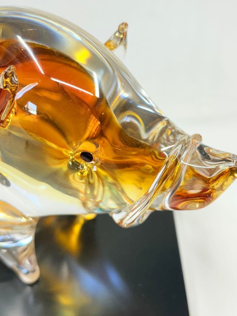 Multi Glass マルティグラス クリスタルガラス 猪 犬 鳥 干支 置物