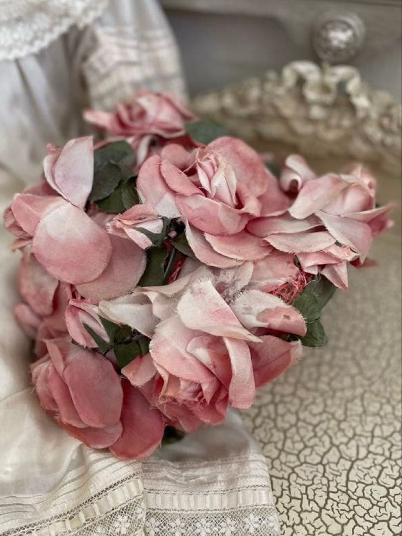 〜♡〜本日限定価格❣️〜♡〜フランスアンティーク 布花 いっぱい ヘッドドレス