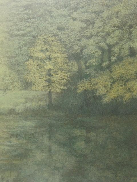 堂本阿岐羅、【緑韻の時間】、希少な額装用画集より、新品額装付