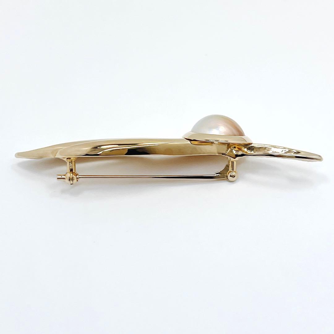 極美品✨田崎真珠　TASAKI タサキ マベパール　ピンブローチ コサージュ