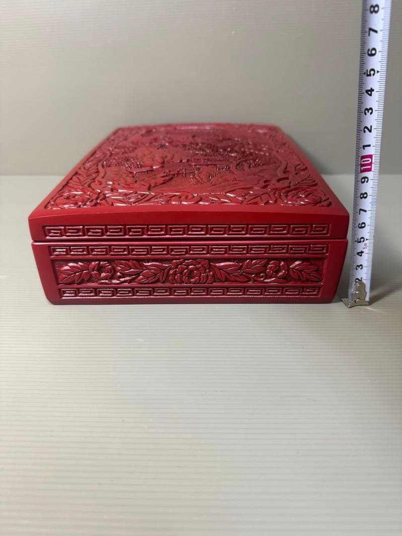 2266  昭和レトロ 仙台堆朱 漆塗り 筆箱 文箱 小物入れ 未使用