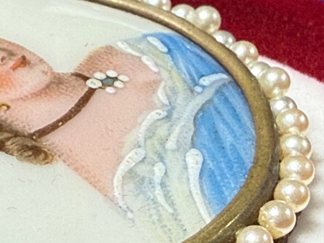 【シュウシュウ】リモージュ 貴婦人 ブローチ アンティーク