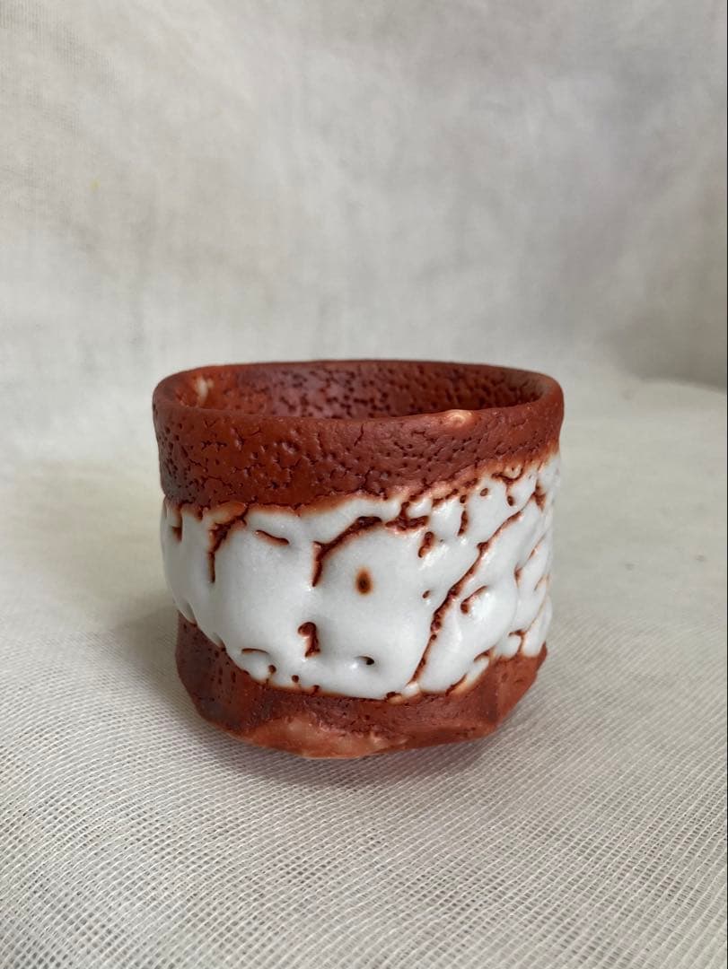 加藤豊久赤志野ぐい呑／A65