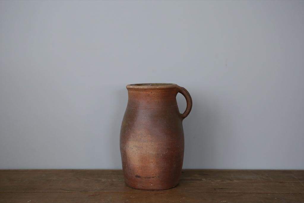 フランスアンティーク陶器ボトル//花瓶/花器/フラワーべース(86-56-1)