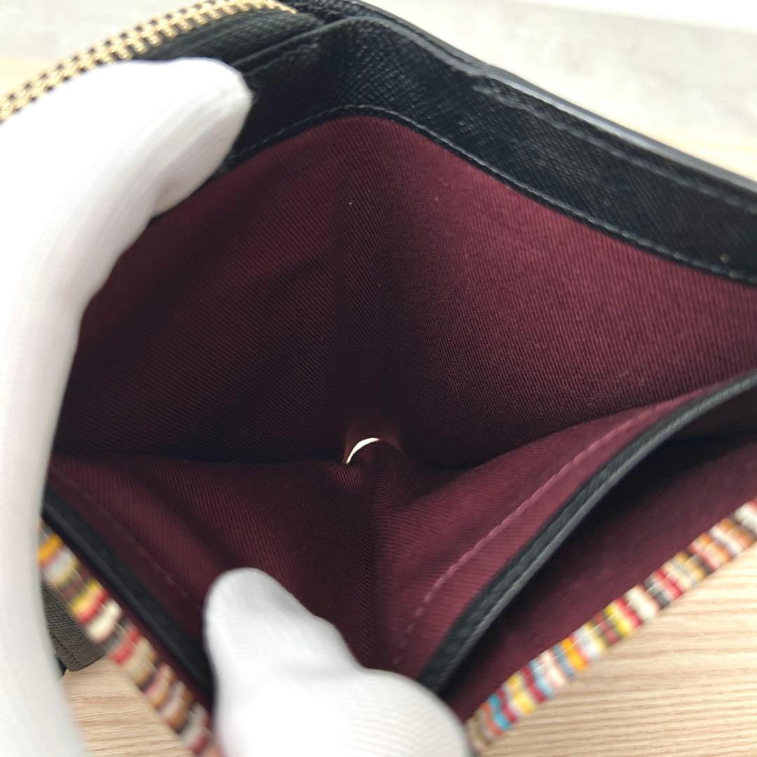【未使用近✨️】Paul Smith ジップストローグレイン 2つ折り財布 黒