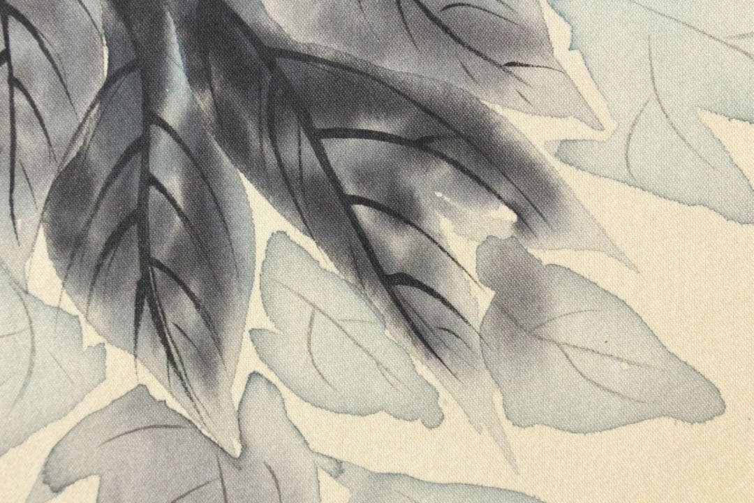 No5207 掛軸　稲垣伯堂　牡丹図　着色絹本　日本画　古画　古美術　送料無料