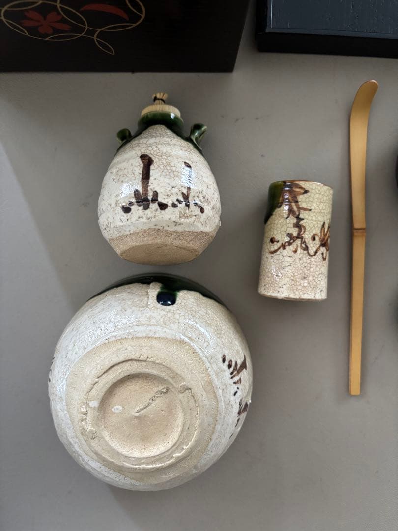 茶道具 搔き合わせ 溜め色 塗り 四季七宝蒔絵 未使用茶箱 おまけセット付き