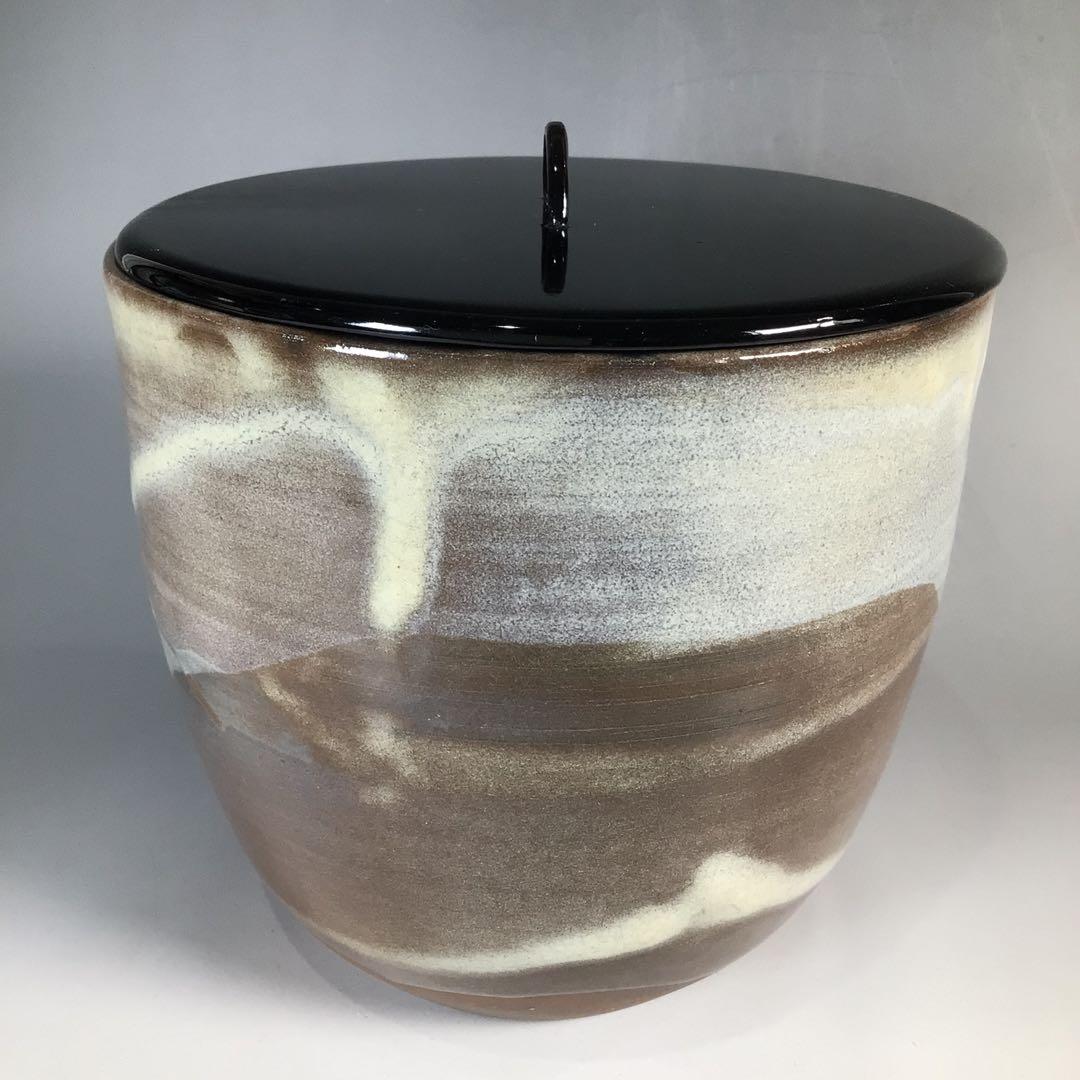 Ｎ７５３　水指　『高取焼』『十一代静山造』『表千家　堀内宗完箱書』　共箱　茶道具