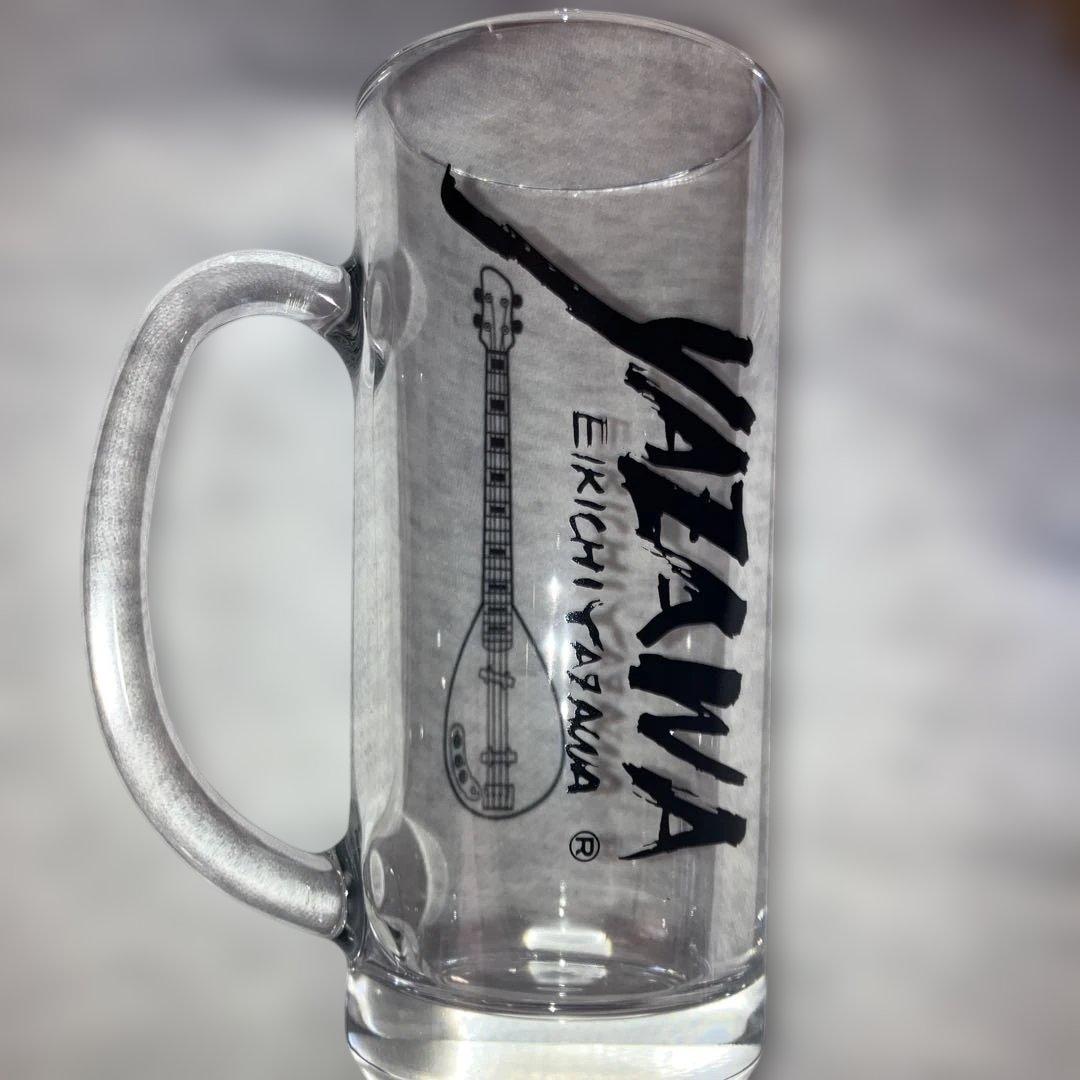 矢沢永吉　ビールジョッキ　ビワベース　フデ1 ロゴ3