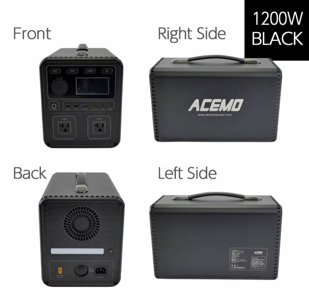 ポータブル電源 大容量 家庭用蓄電池 1200w 小型 軽量 アウトドアキャンプ