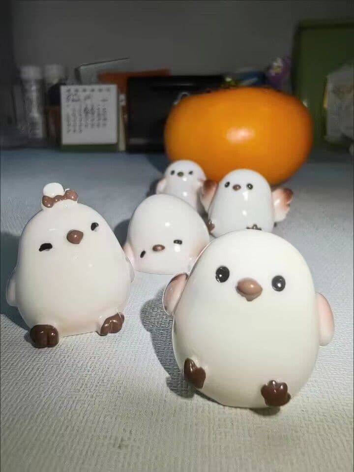 かわいい鳥の陶器フィギュア5体セット