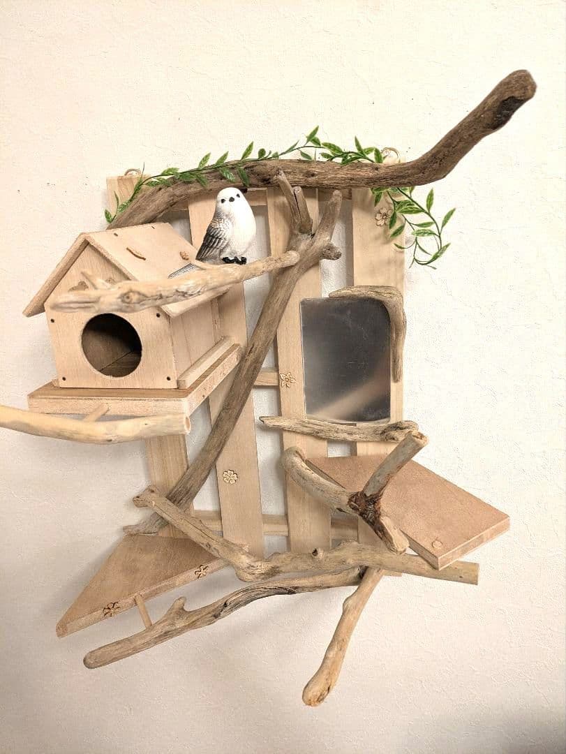 バードアスレチック　流木　壁掛け 止まり木 36バードトイ　バードジム