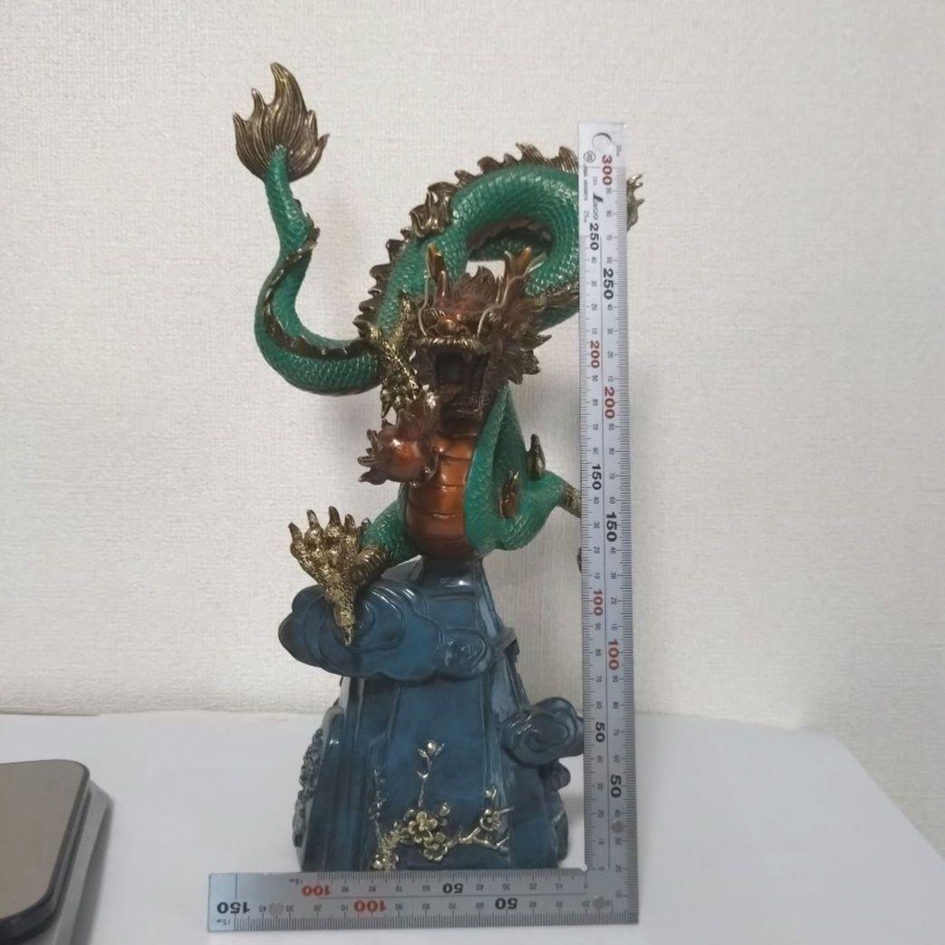 定価１９万　中国、工芸品　四季龍神　置物　風水　強運、豪運　金属　龍神　置物