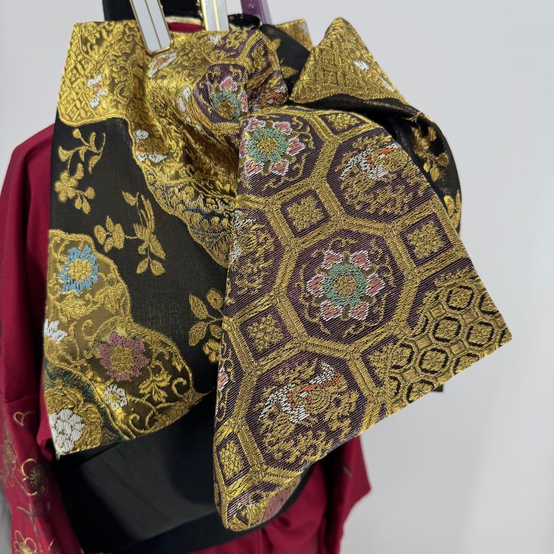 振袖豪華11点フルセット　赤系　金彩　刺繍　成人式　お正月　結婚式　いしげ