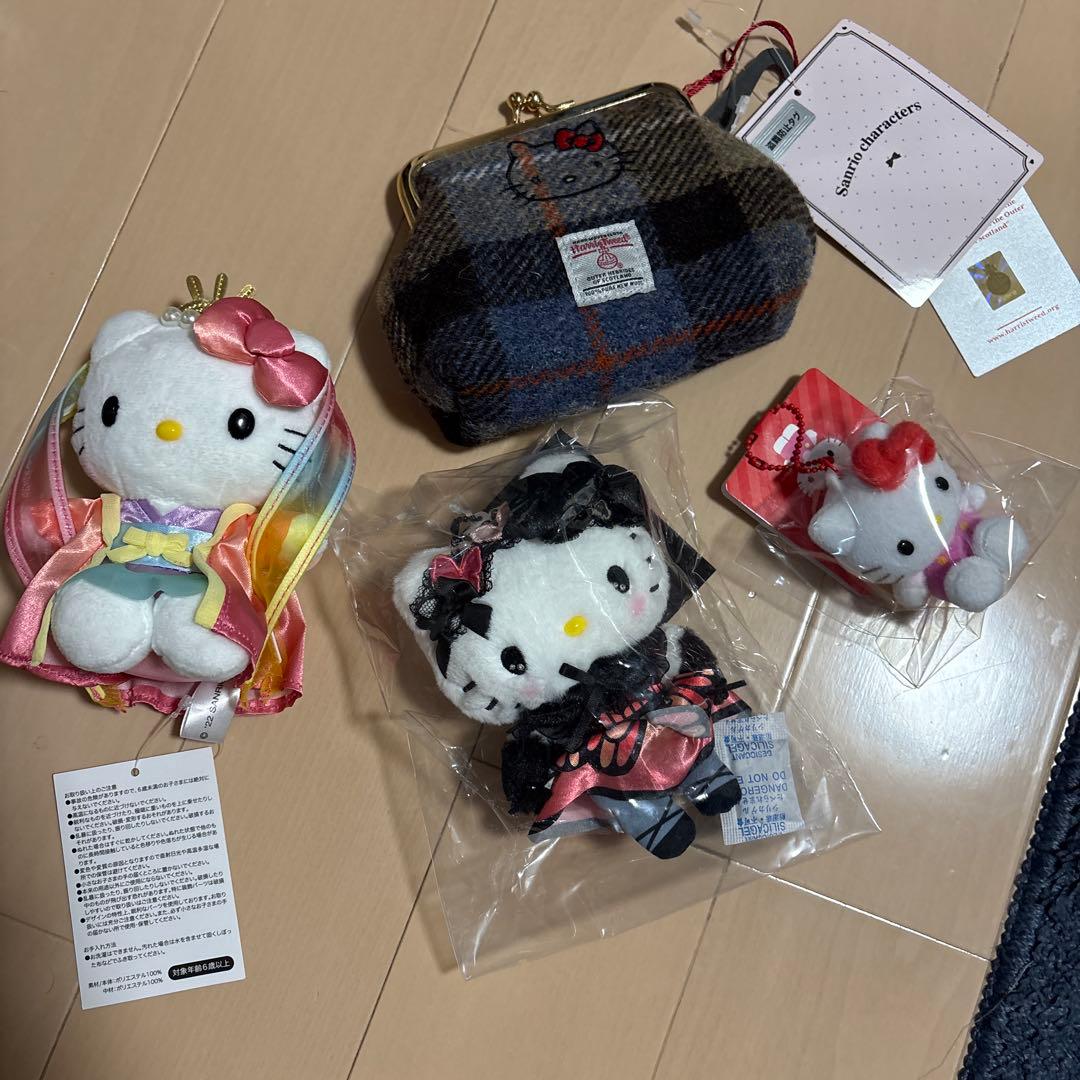 ハローキティ　キティ　ぬいぐるみ　淡路島　フロッキー　乙姫　ハリスツイード