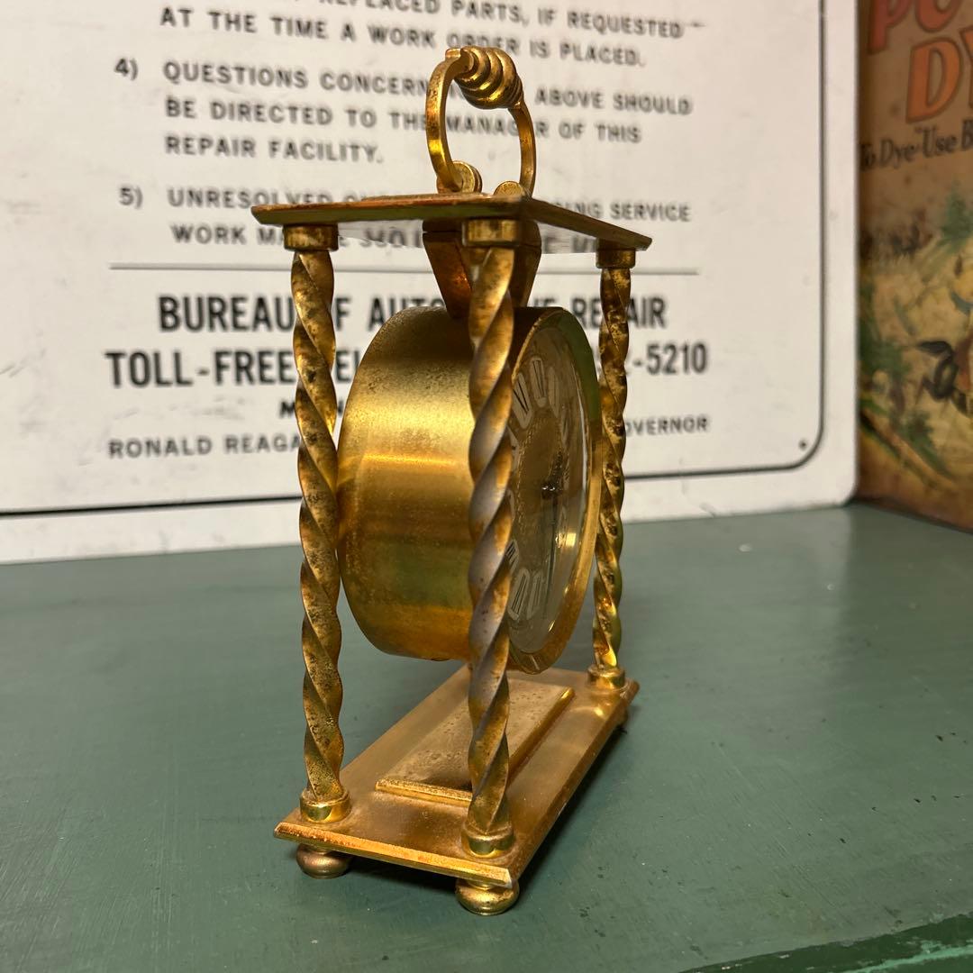 ヴィンテージ TMHOP STRIKING 置き時計 ゴールド スイス製