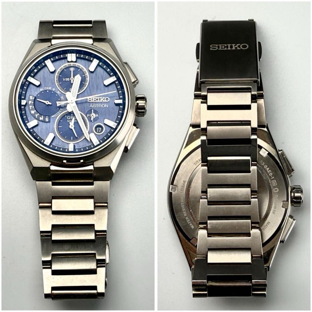 極美品 セイコー アストロン 腕時計 GPS ブルー文字盤 チタン JJ033