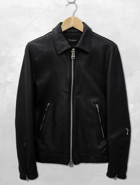 ナノユニバース ウォッシュド加工 シープレザー シングル ライダースジャケット