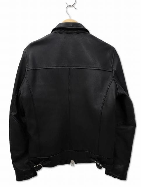 ナノユニバース ウォッシュド加工 シープレザー シングル ライダースジャケット