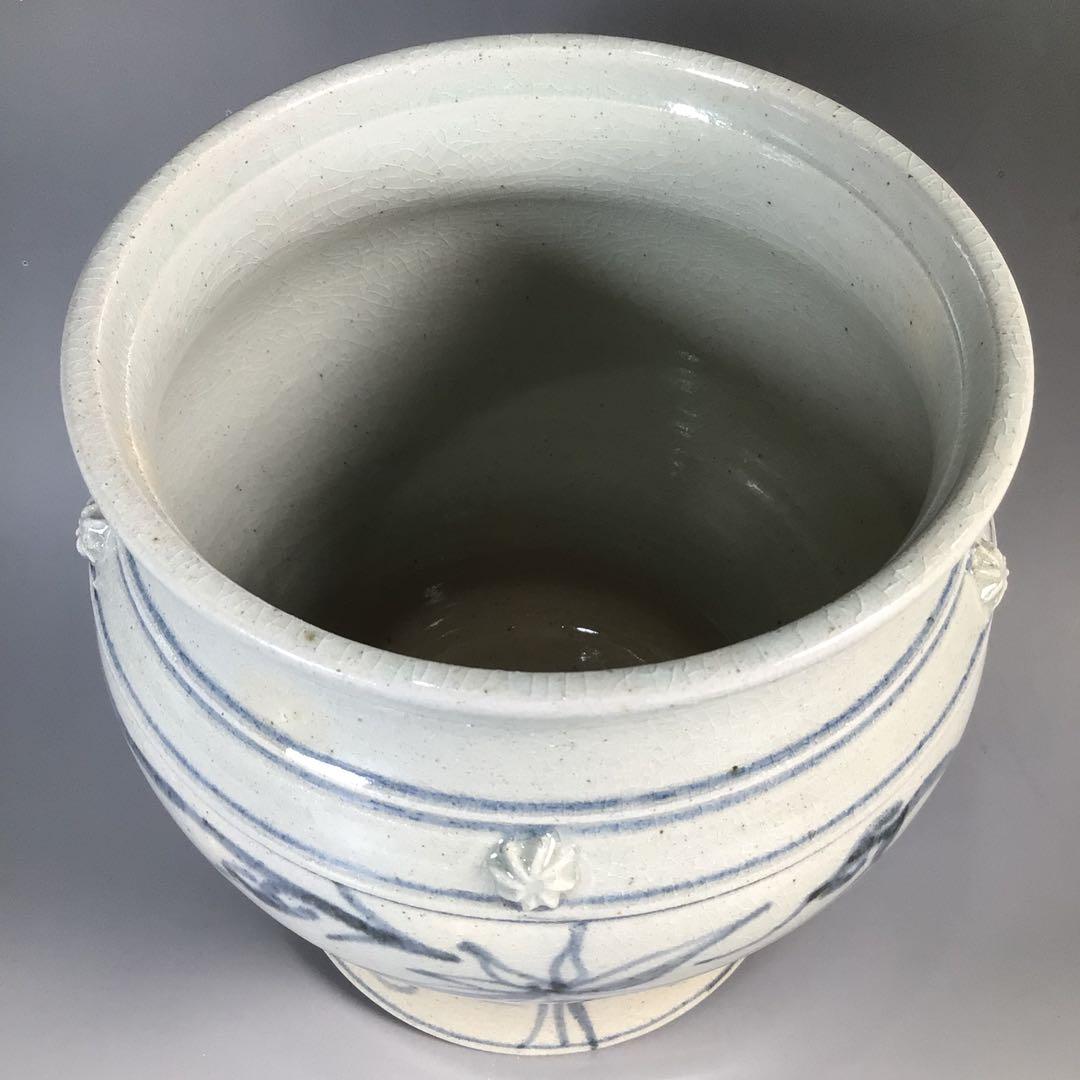 Ｎ３０３　水指　『太仙窯造』『唐草文』『安南手水指』　共箱　茶道具