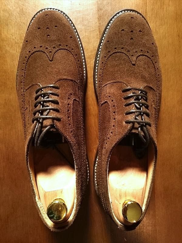 CHEANEY チーニー BAXLEY／ブラウンスエードウイングチップ／8F