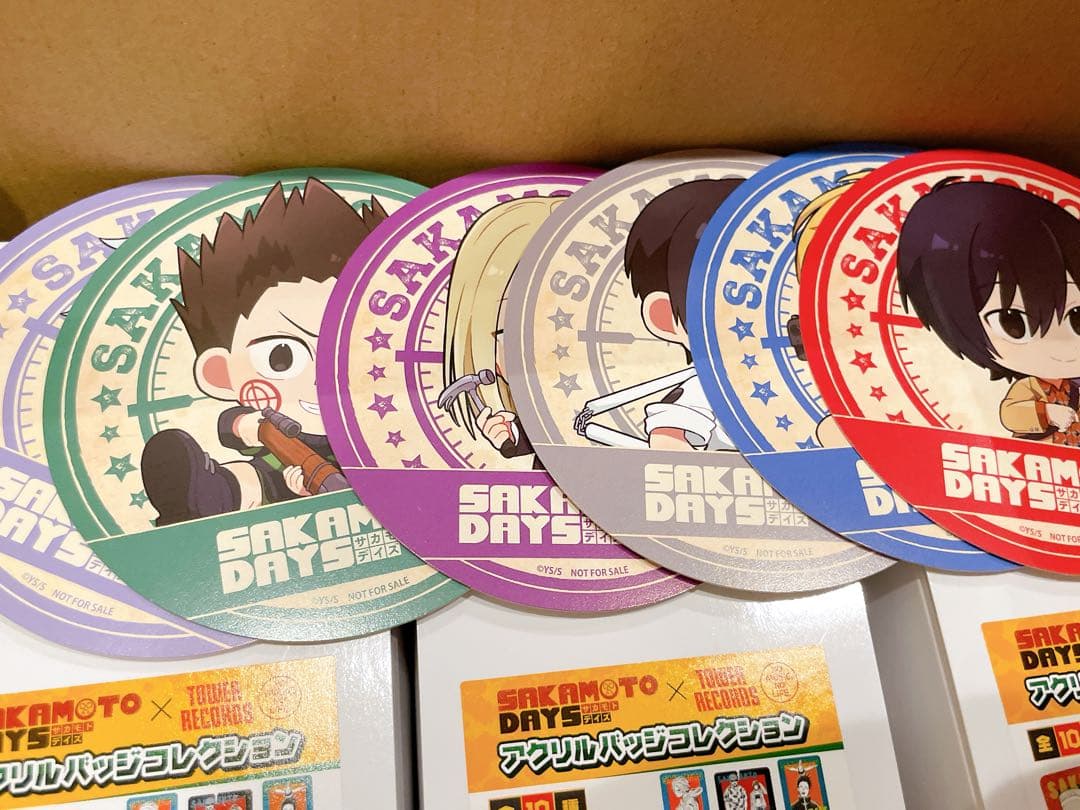 サカモトデイズ タワレコ アクリルバッジ 3BOX