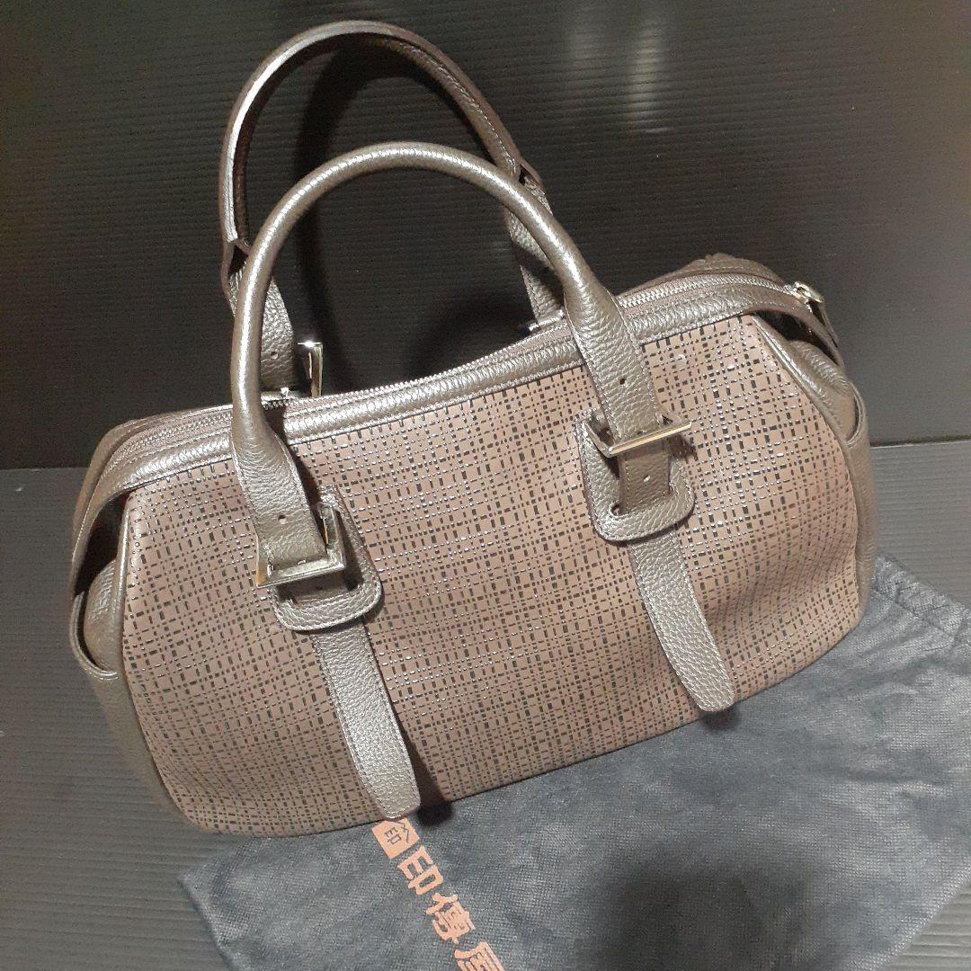 印傳屋の甲州印傳ボストンバッグ(未使用品)