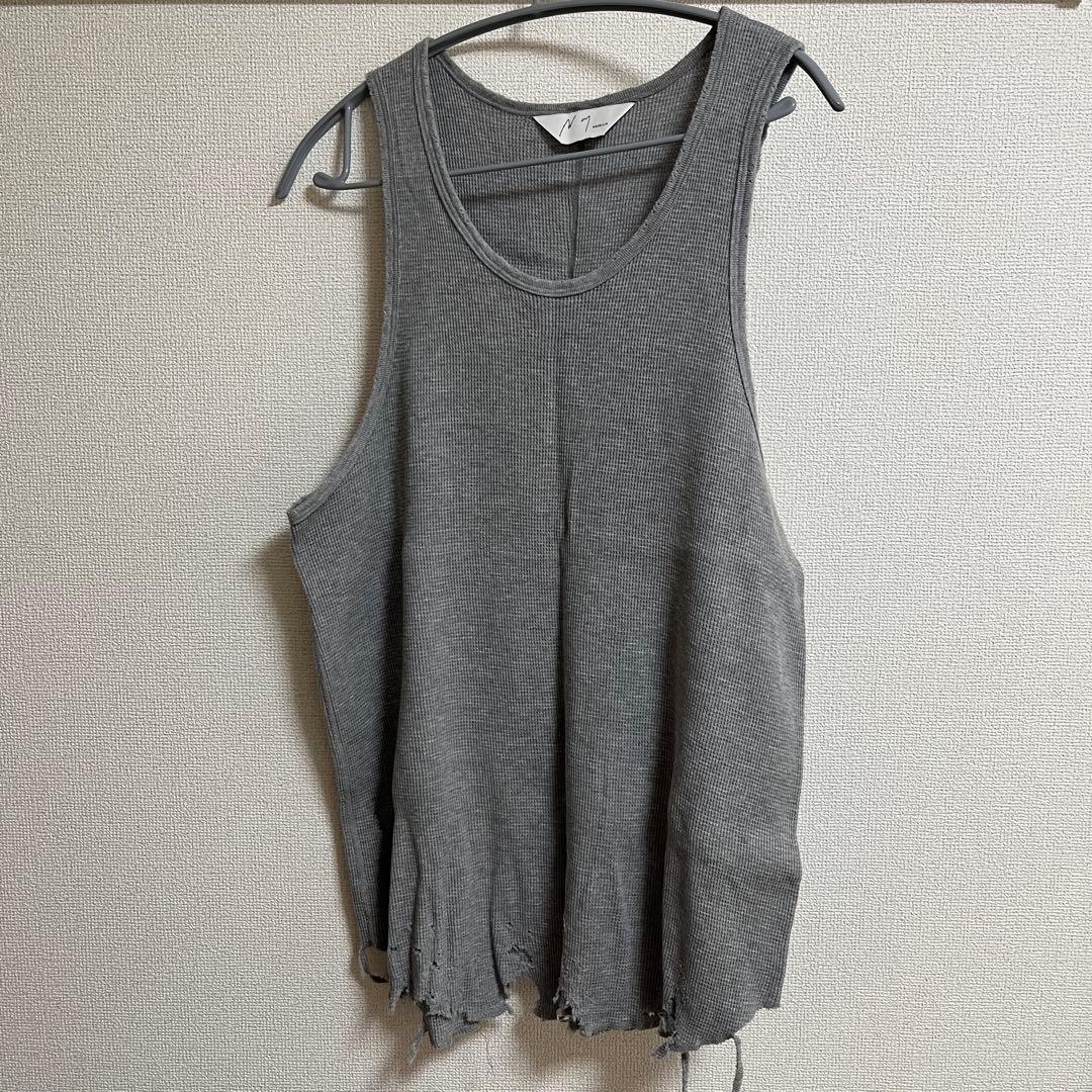 トップス ANCELLM DAMAGE WAFFLE TANK TOP