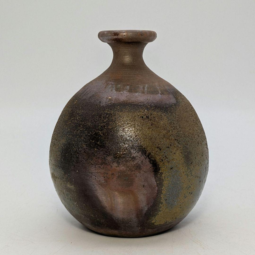 行吉学 備前焼 ゴマ窯変徳利 共箱共布栞 とっくり 酒器 食器 一輪挿し花入