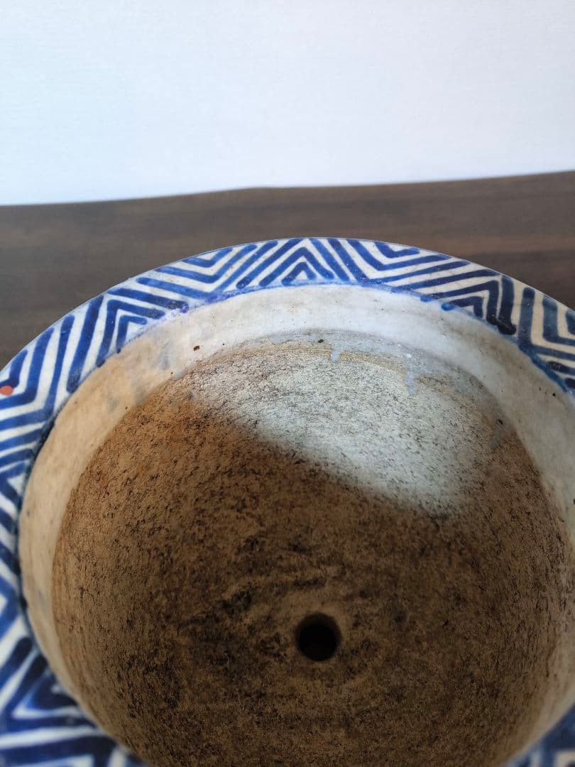 骨董　古伊万里　　明治時代　三足植木鉢　ジャンクガーデン