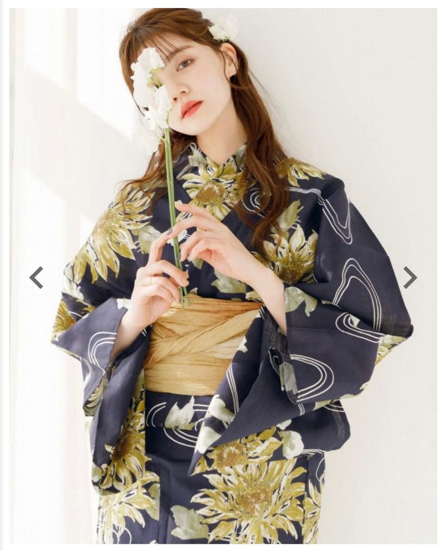 Dita ディータ 浴衣 ５点セット【夏色の向日葵しらべ(藍)】