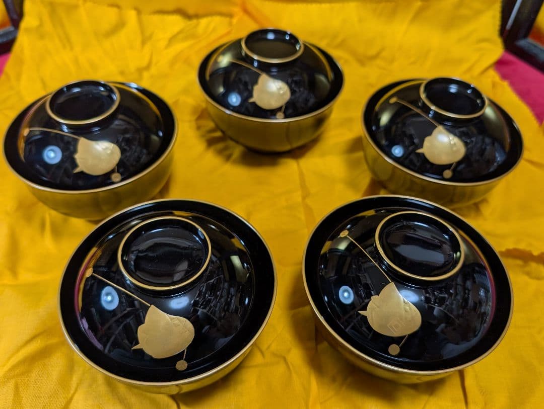 蒔絵お椀5客 東海道五十三次