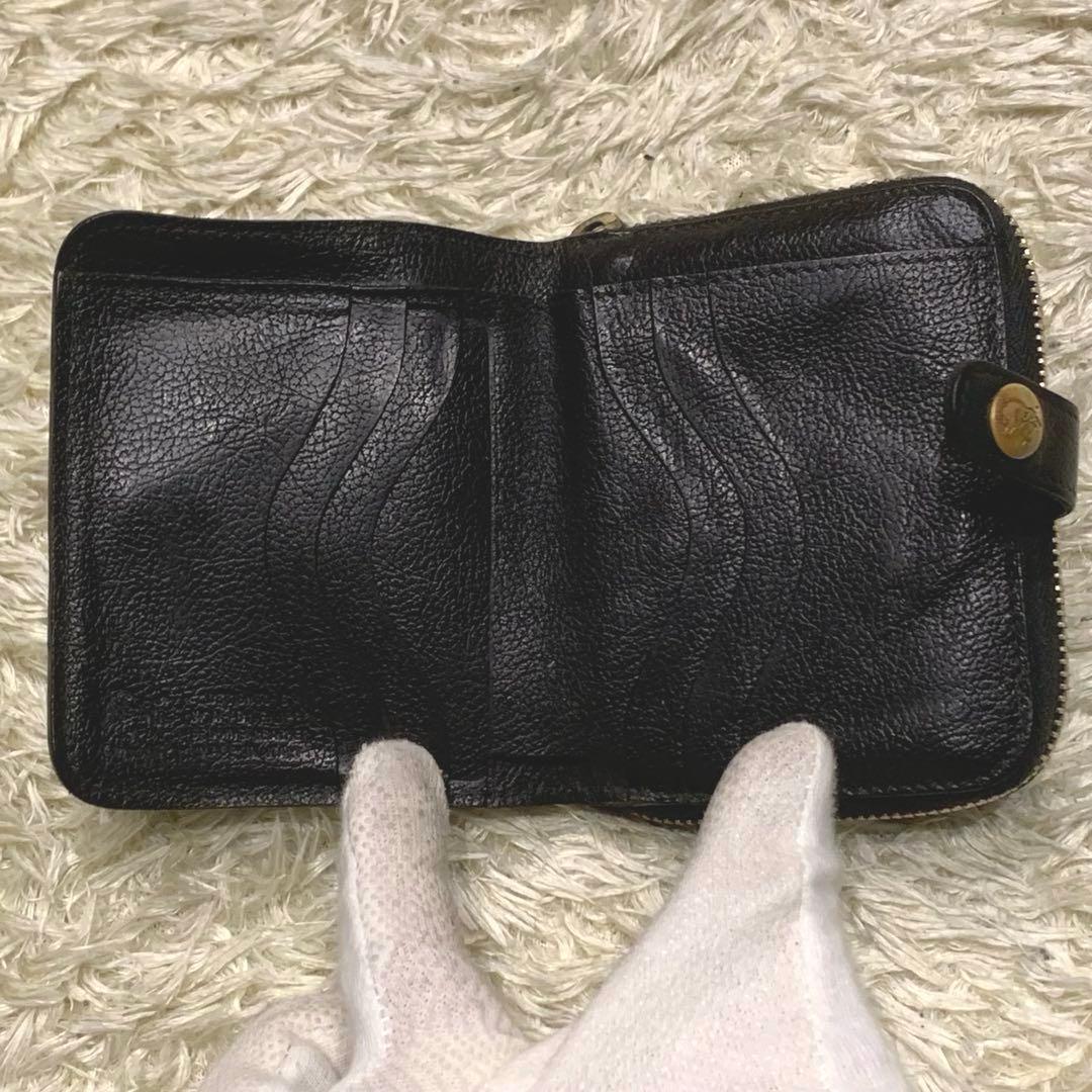 イルビゾンテ 二つ折り財布 手帳型 レザー ブラック ユニセックス