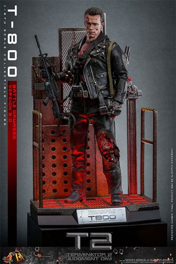 ホットトイズ　T-800 バトルダメージ版　ver2.0フィギュア T2 1/6