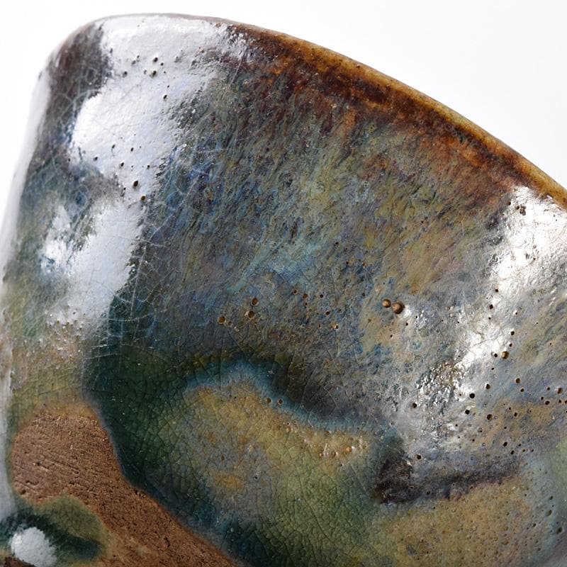 瀬戸焼　古瀬戸　窯変　海鼠釉　ぐい呑　酒盃　書付時代箱　V　R7768