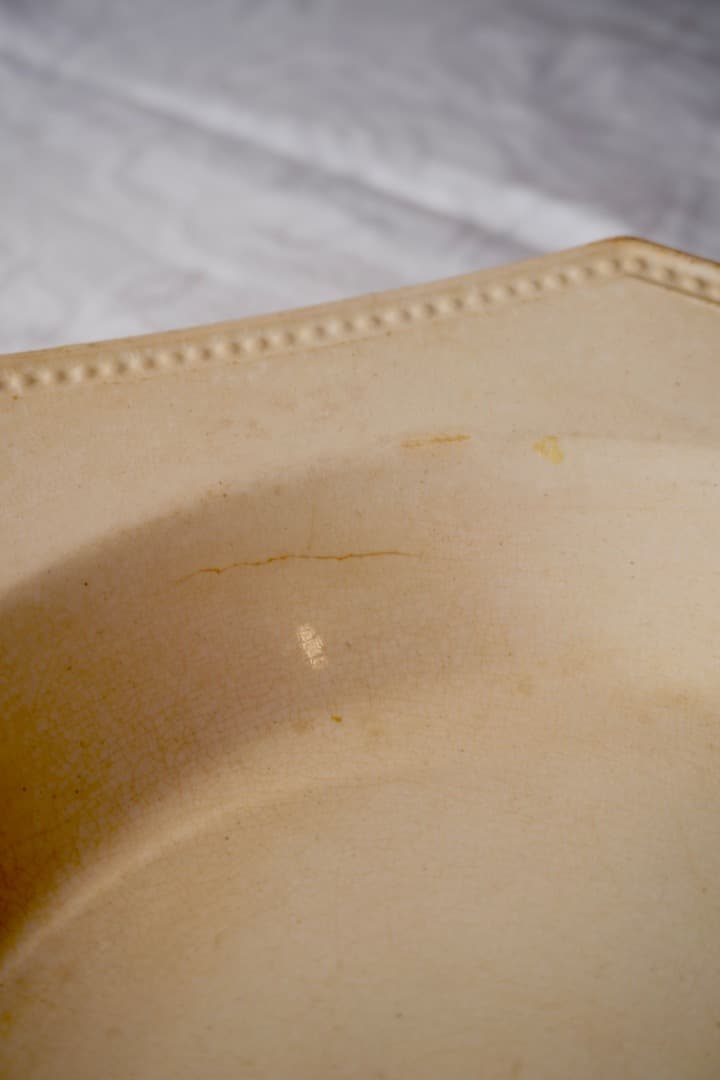 フランス アンティーク クレイユモントロー オクトゴナルプレート 陶器 深皿①