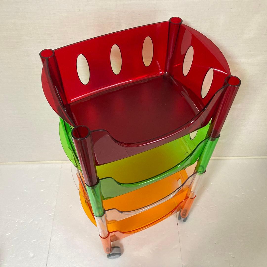 イタリア製 グッチーニ ワゴン ラック バスケット キャスター付き 収納 4段