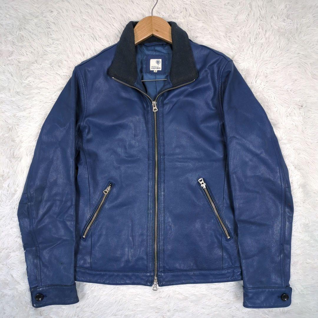 オックスフォード大学【M】希少カラー　リアルレザー　シングルレザージャケット