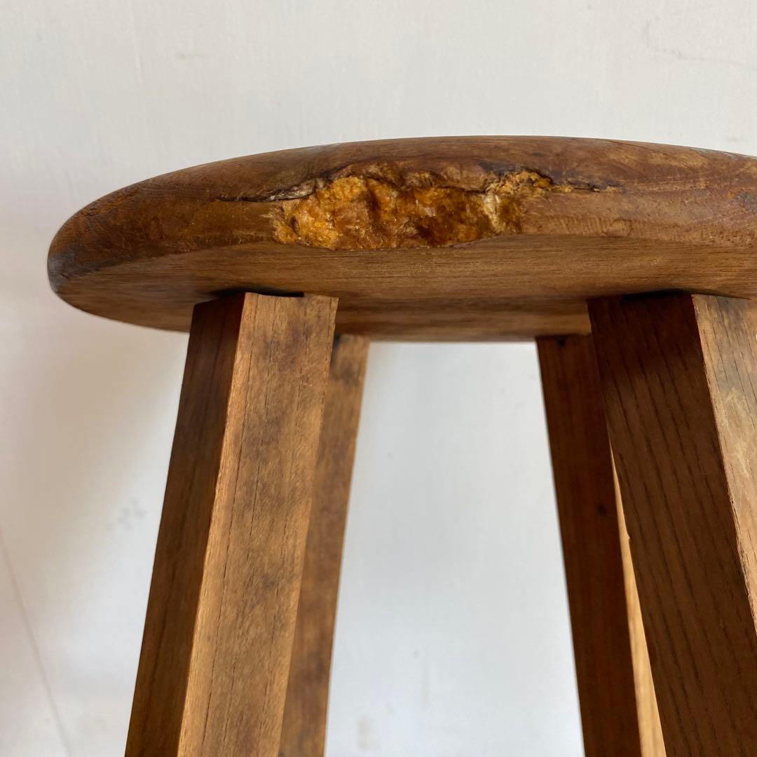 アンティーク スツール 椅子 無垢材 シャビー z865