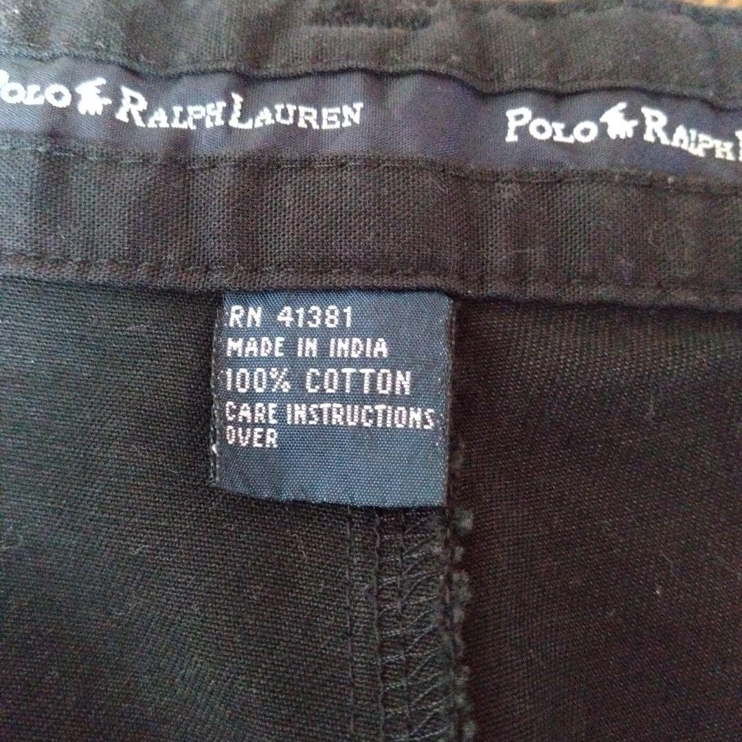 【ポロラルフローレン】 アンドリューパンツ 黒 ツータック W34