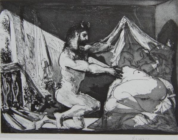 PABLO PICASSO【Faune devoilant une Femme】