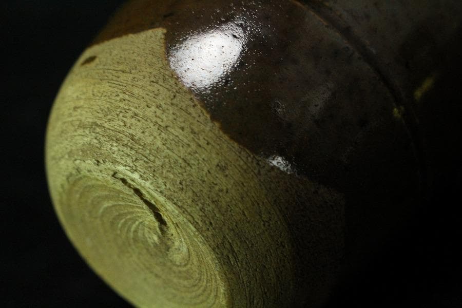 茶道具 古瀬戸 茶入 仕服付(K-YC386)